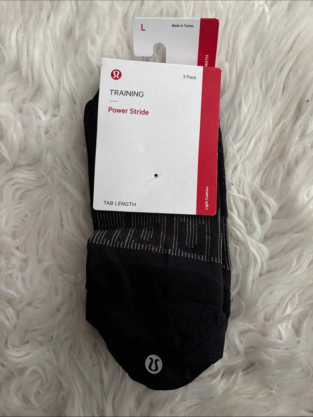 Lululemon Women’s Power Stride Tab Socks, Black, Size Large
